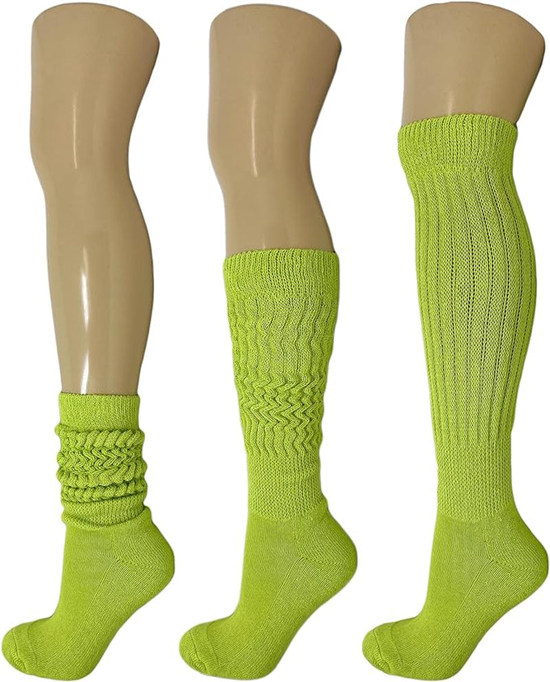 Cotton Slouch Boot Socks for Women Shoe Size 5-10 - 3 Pairs