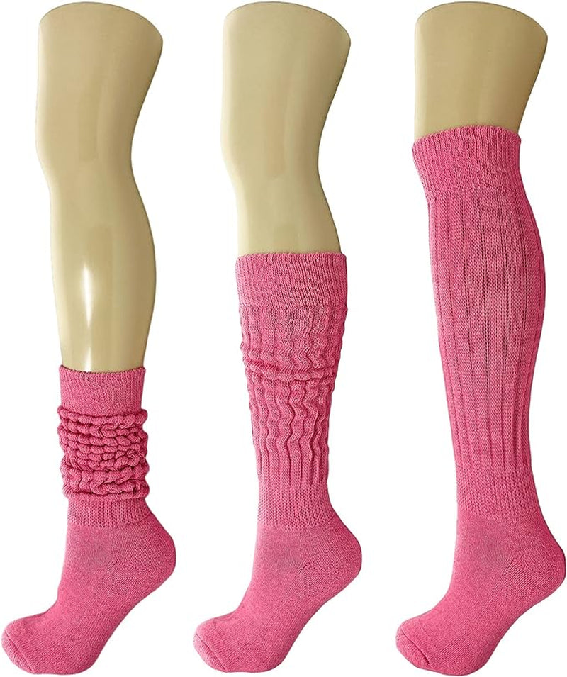 Cotton Slouch Boot Socks for Women Shoe Size 5-10 - 3 Pairs