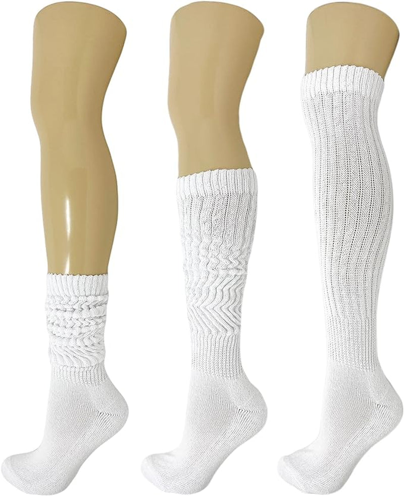 Cotton Slouch Boot Socks for Women Shoe Size 5-10 - 3 Pairs