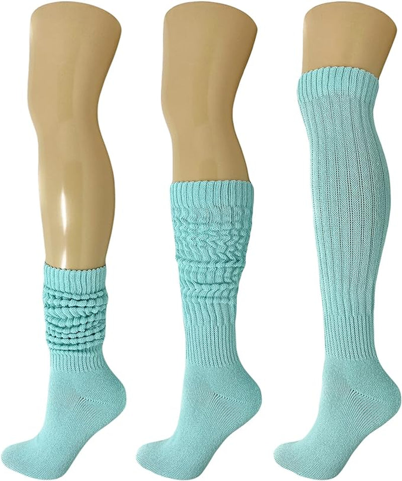 Cotton Slouch Boot Socks for Women Shoe Size 5-10 - 3 Pairs