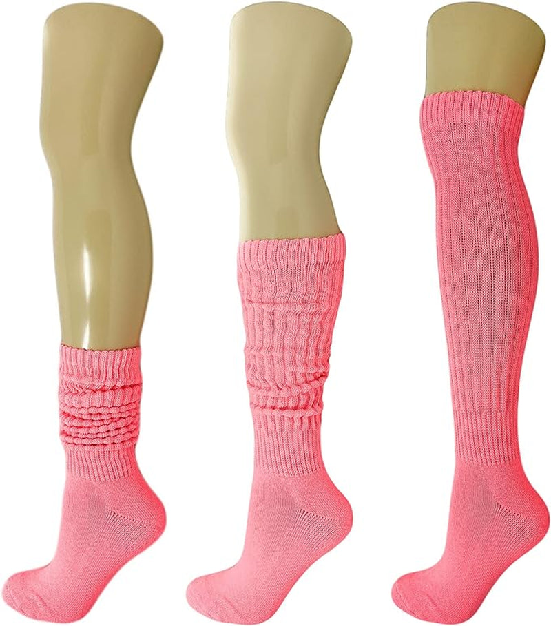 Cotton Slouch Boot Socks for Women Shoe Size 5-10 - 3 Pairs