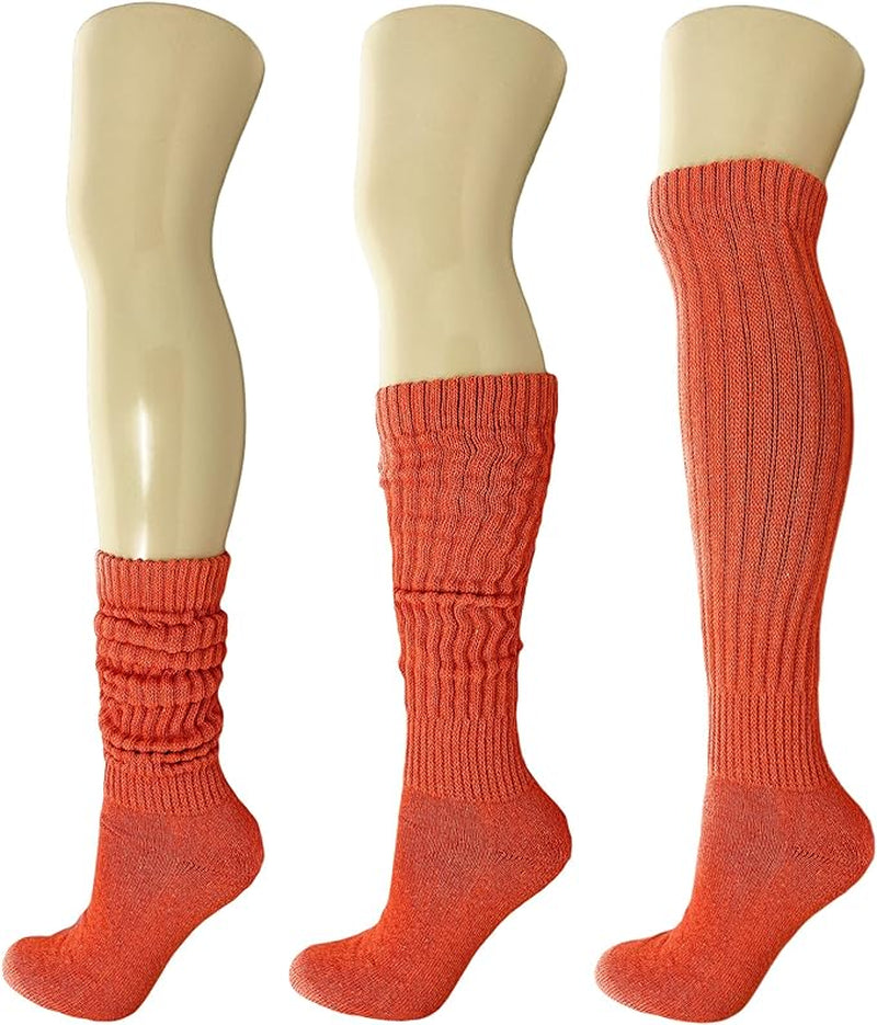 Cotton Slouch Boot Socks for Women Shoe Size 5-10 - 3 Pairs